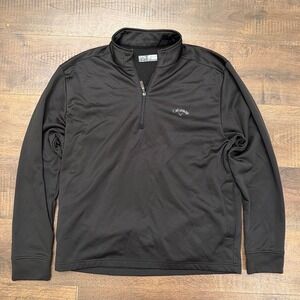 Callaway Golf Mens L Black Fleece Lined Quarter Zip Pullover Jacket Performance